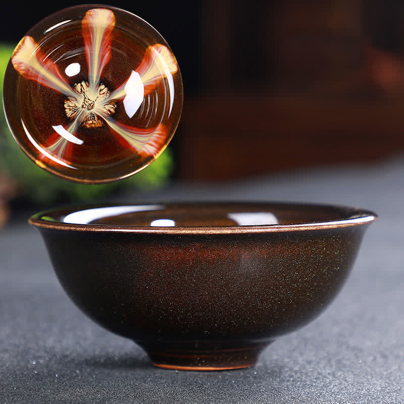 Buddha Stones Bunte Keramik-Teetasse Home Office Teetassen - Rote Blume - image 52