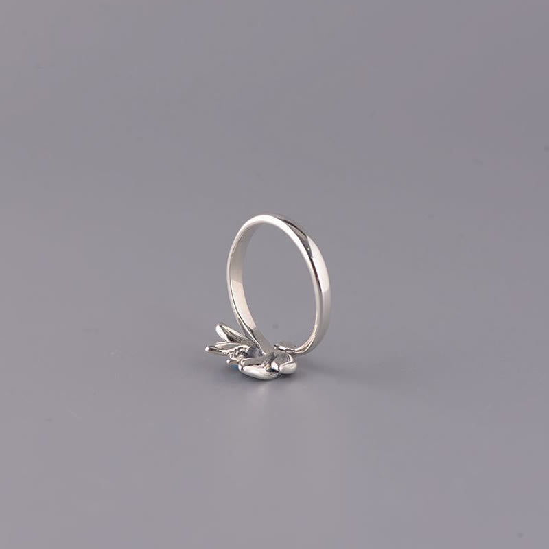 Buddha Stones 925 Sterling Silber Lotusblume Neuanfang Verstellbarer Ring - image 5