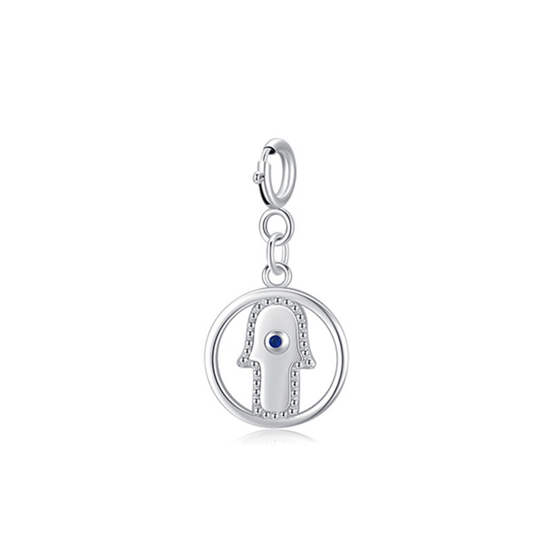 925 Sterling Silber Böser Blick Hamsa Symbol Wohlstand Glück Kette Halskette Anhänger
