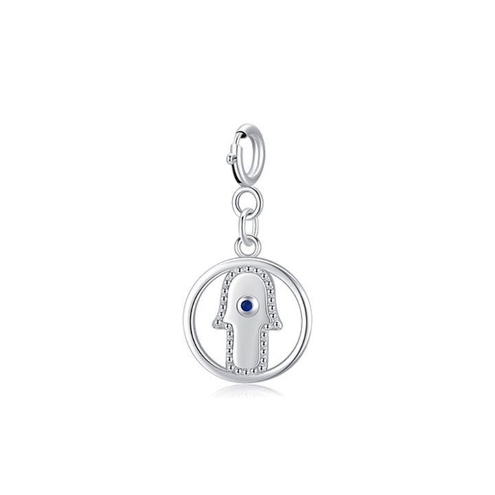 925 Sterling Silber Böser Blick Hamsa Symbol Wohlstand Glück Kette Halskette Anhänger