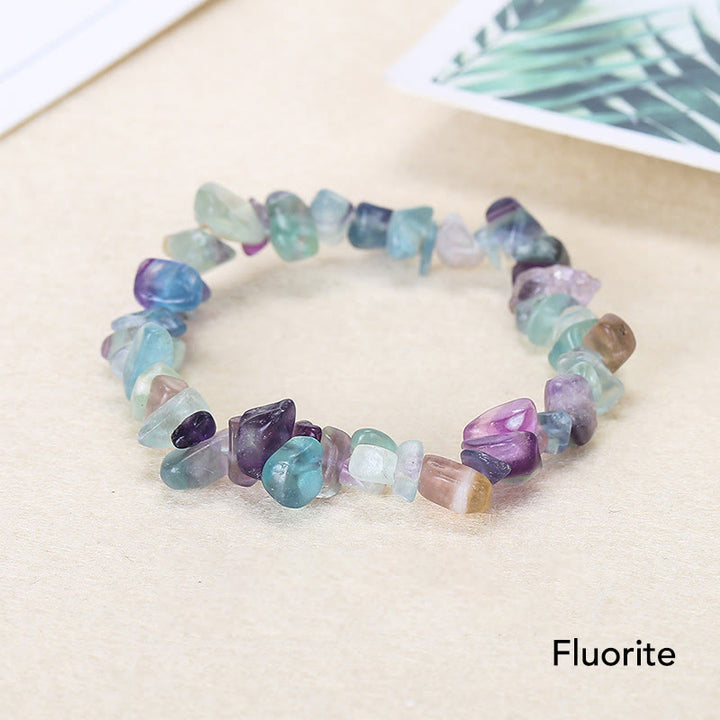 Armband aus natürlich geformtem, unregelmäßig geformtem Kristallstein – wohltuende Wärme - Fluorit (Handgelenkumfang: 15-18 cm) - image 16