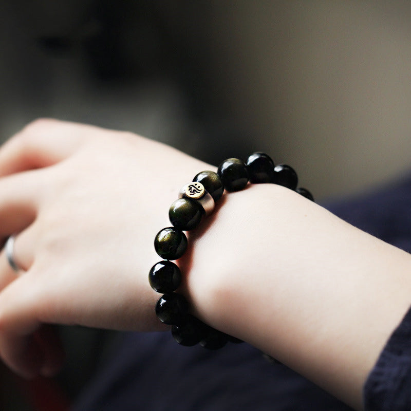 Buddha Stones Chinesisches Sternzeichen Natal Buddha Obsidian Reinigungsarmband - image 6