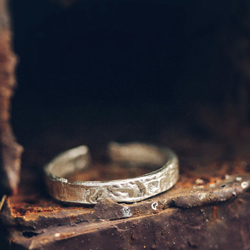 Buddha Stones Schlichter Segensring aus 925er Sterlingsilber für Paare - image 3