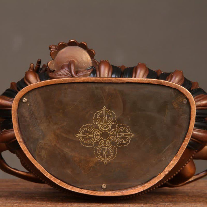 Gelbe Jambhala Bodhisattva Figur Mitgefühl Kupfer Statue Home Office Dekoration - image 16