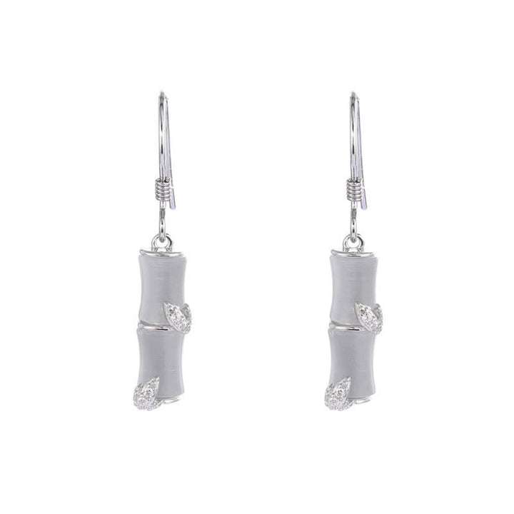 925 Sterling Silber Hetian Jade Chrysoberyll Katzenauge Roter Achat Bambus Glück Tropfen Ohrringe - Silber - Katzenauge (Frieden ♥ Unterstützung) - image 12
