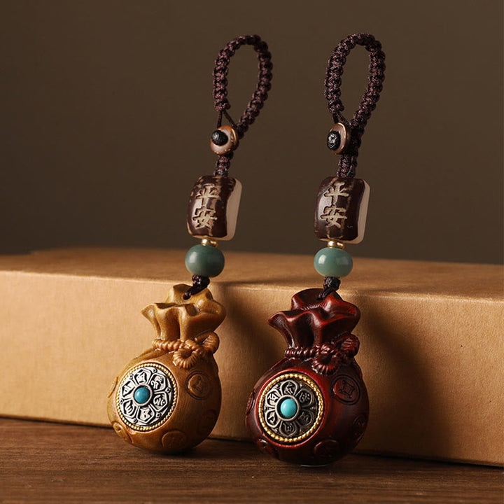 Buddha Stones, kleines Blatt, rotes Sandelholz, grünes Sandelholz, Geldbeutel, Om Mani Padme Hum, drehbarer Schutz, Hängedekoration - image 14
