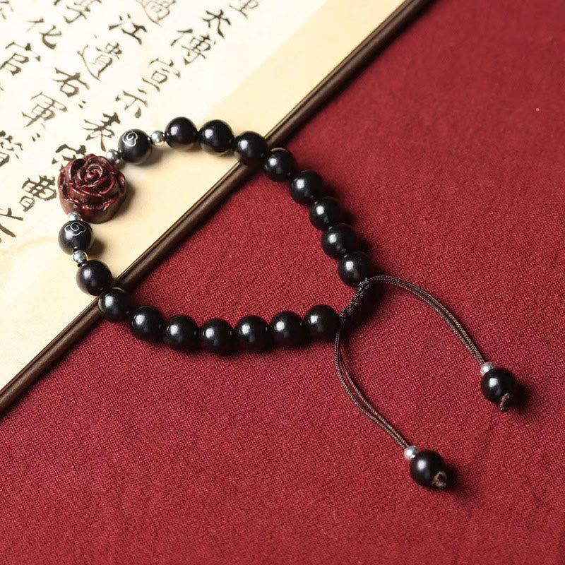 Buddha Stones Kleines Blatt-Armband aus rotem Sandelholz - image 2