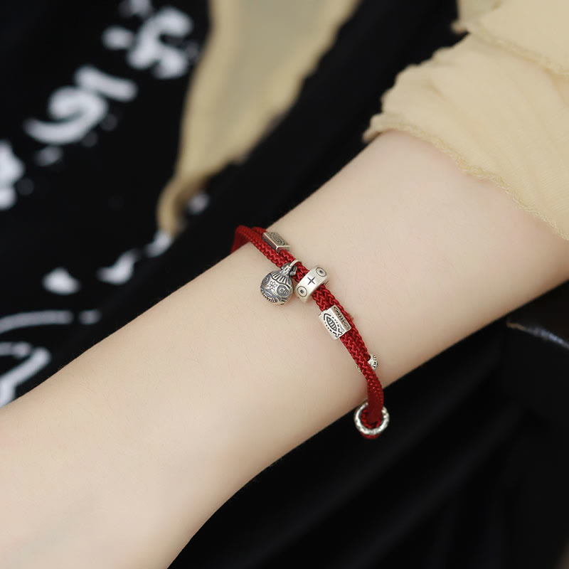 Buddha Stones 925 Sterling Silber Gold Schlucktier Koi Fisch Reichtum Handgefertigtes geflochtenes Armband - image 1