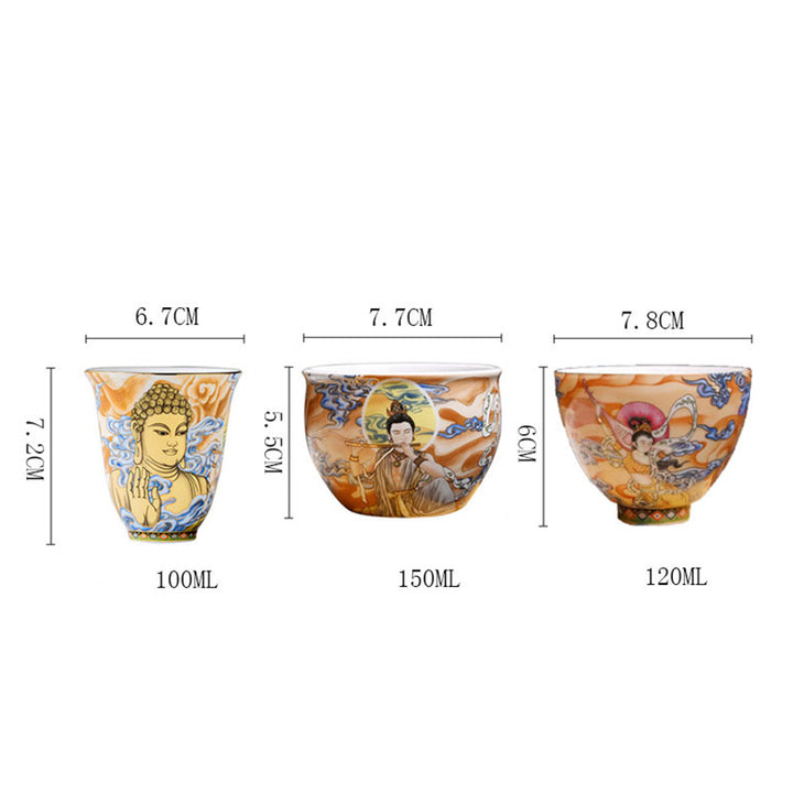 Buddha Stones Dunhuang Color Flying Apsaras Teetasse Kung Fu Teetasse