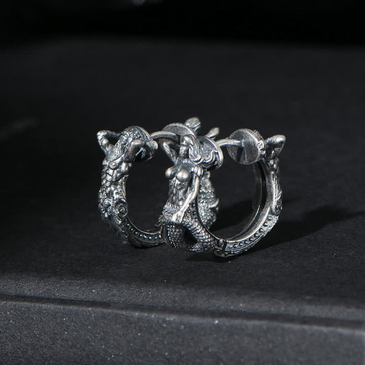 Buddha Stones aus 925er Sterlingsilber mit Drachenmotiv - Ein Paar Ohrringe - image 0