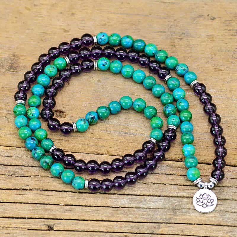 Amethystgrünes Aventurin spirituelles Lotus-Charm-Armband - image 2