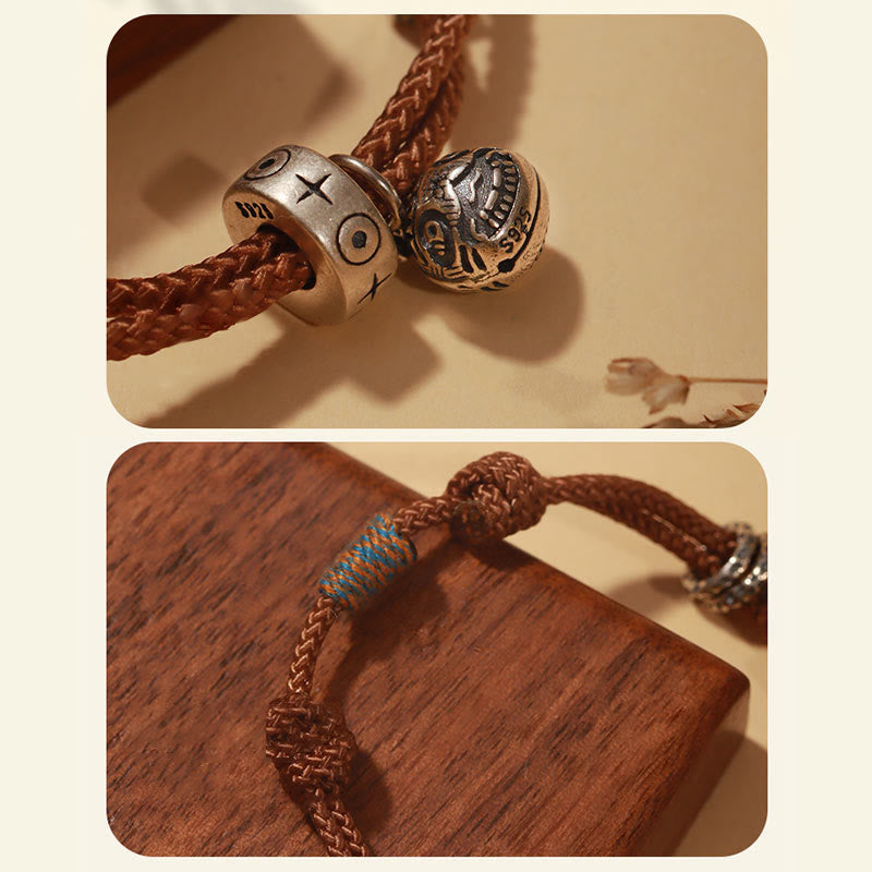 Buddha Stones 925 Sterling Silber Gold Schlucktier Koi Fisch Reichtum Handgefertigtes geflochtenes Armband - image 12