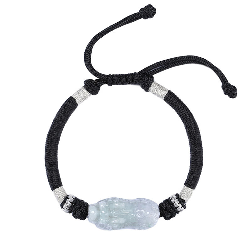 Buddha Stones Handgefertigtes geflochtenes Armband aus PiXiu-Glück und Wohlstand aus natürlicher Jade - image 8