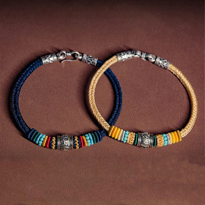 Buddha Stones Handgefertigtes geflochtenes Armband aus 925er-Sterlingsilber, tibetisches Om Mani Padme Hum Purity - image 12