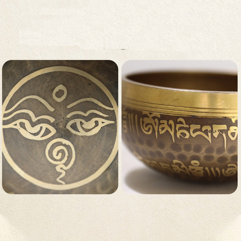 Tibetische Klangschale, handgefertigt für Yoga und Meditation. Klangschalen-Set - image 9