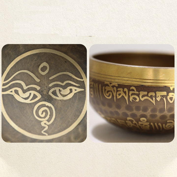 Tibetische Klangschale, handgefertigt für Yoga und Meditation. Klangschalen-Set - image 9