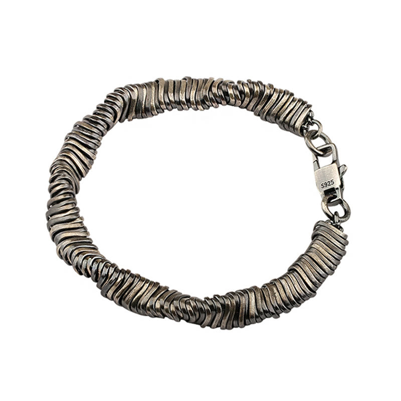 Buddha Stones 925 Sterling Silber Vintage Twisted Design Reichtum Heilung Kettenarmband - image 13