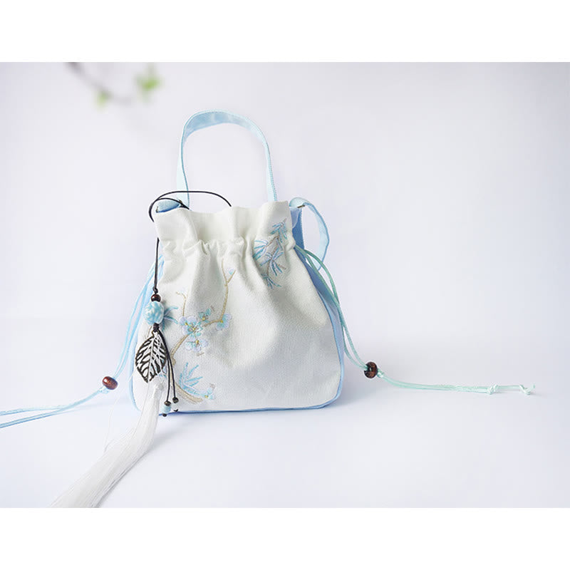 Buddha Stones Handgefertigte bestickte Blumen Canvas Tote Schultertasche Handtasche - image 30