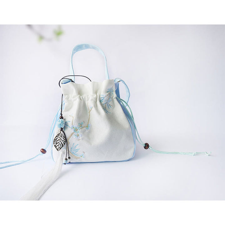 Buddha Stones Handgefertigte bestickte Blumen Canvas Tote Schultertasche Handtasche - image 30