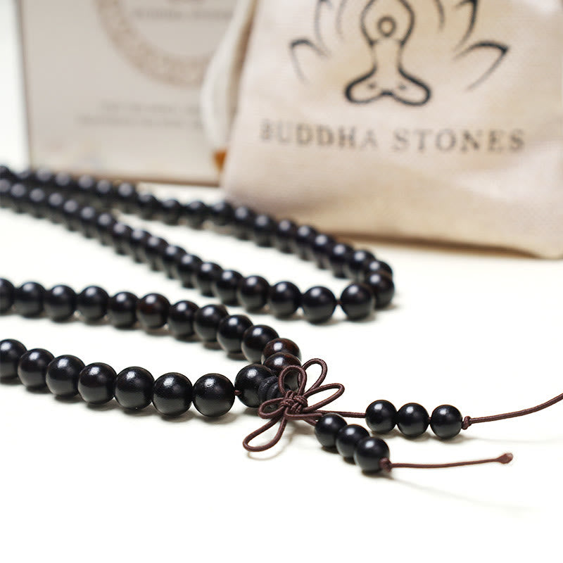 Buddha Stones 108 Mala Perlen Armband Gebet Meditation Sandelholz Elastisch - image 11