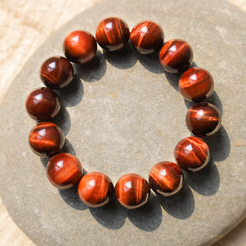 Buddha Stones Natürliches Tigerauge-Heilperlenarmband - 14 mm - image 0