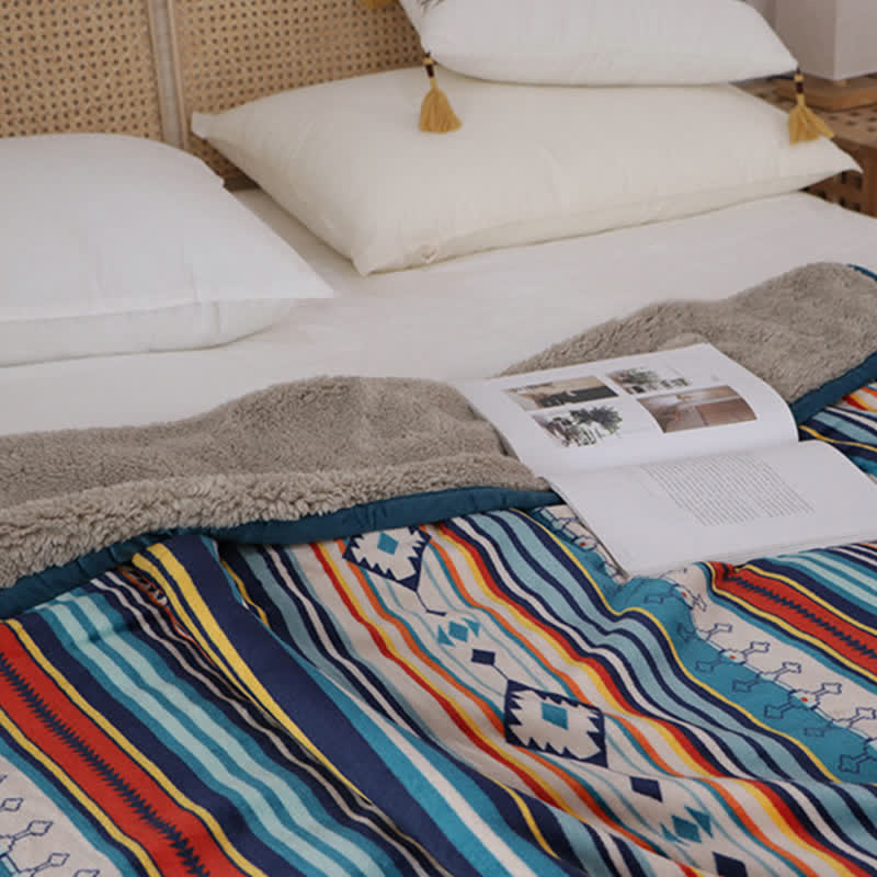 Geometrische warme weiche Bettüberwurfdecke - image 19