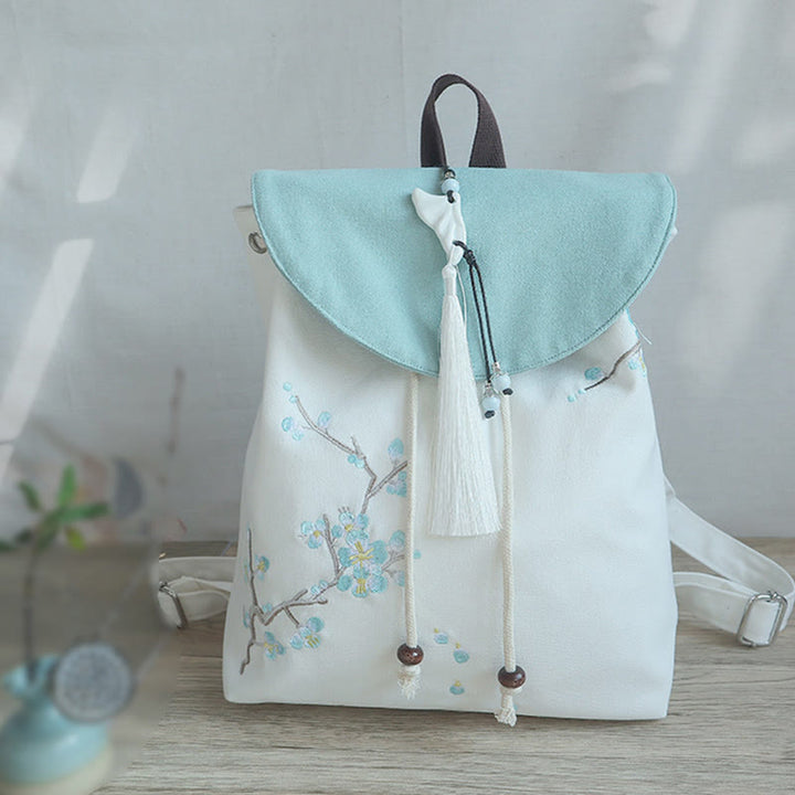 Handgemachter, bestickter Canvas-Rucksack mit Buddha Stones und großer Kapazität - image 18