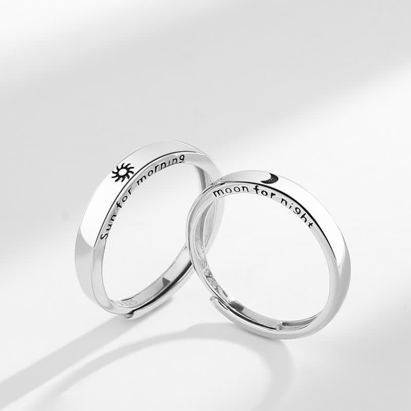 Buddha Stones 925 Sterling Silber Sonne Mond Schutz Verstellbarer Paarring - image 0