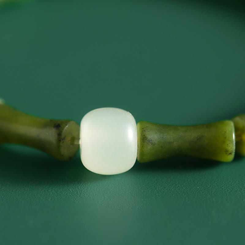 Buddha Stones, grünes Bambus-Jade-Muster, Glücks- und Fülle-Armband - image 4