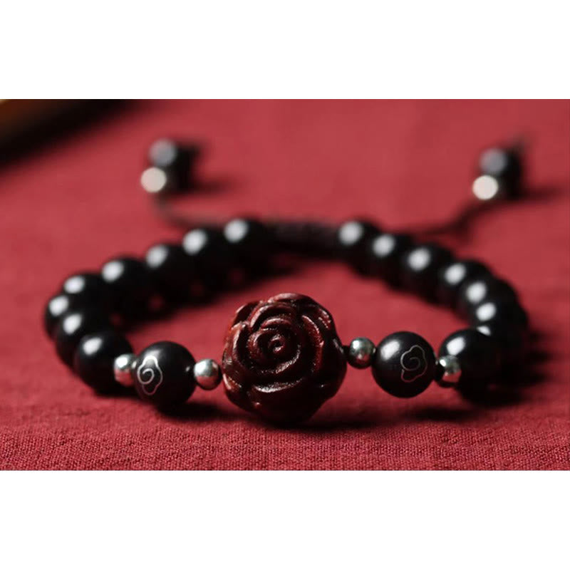 Buddha Stones Kleines Blatt-Armband aus rotem Sandelholz - image 6