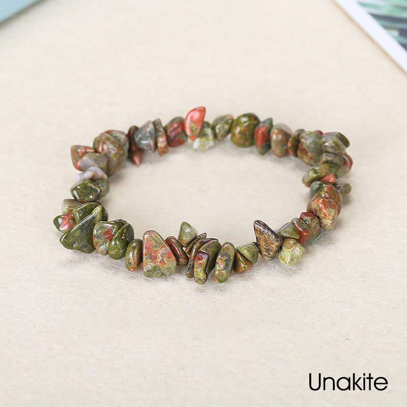 Armband aus natürlich geformtem, unregelmäßig geformtem Kristallstein – wohltuende Wärme - Unakit (Handgelenkumfang: 15-18 cm) - image 66