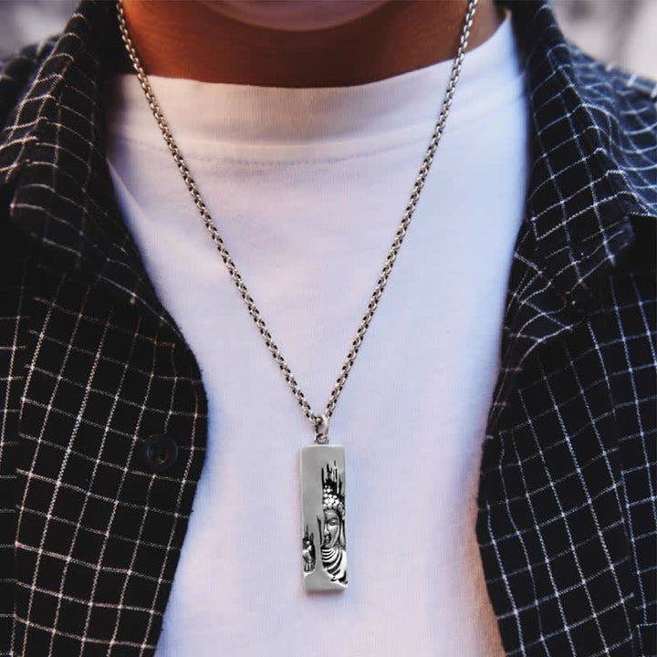 Buddha Stones ​​Tathagata Buddha Stärke Schutz Amulett Glücksbringer Halskette im Vintage-Stil - image 5