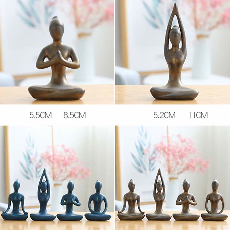 Abstrakte Yoga-Meditationsübung, Keramik, spirituelle Figur, Skulptur, Dekoration - image 18