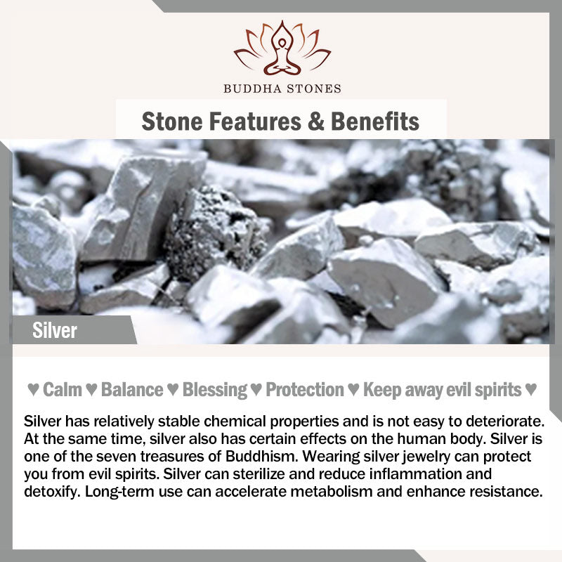 Buddha Stones 925 Sterling Silber Einfaches Glöckchen Perlensegen Fußkettchen
