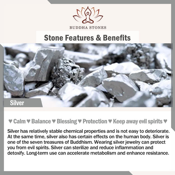 Buddha Stones 925 Sterling Silber Einfaches Glöckchen Perlensegen Fußkettchen
