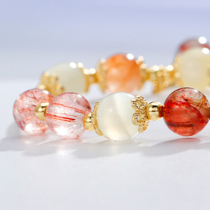 Buntes Rutilquarz-Katzenauge-Zirkon-Glücksperlenarmband - image 7
