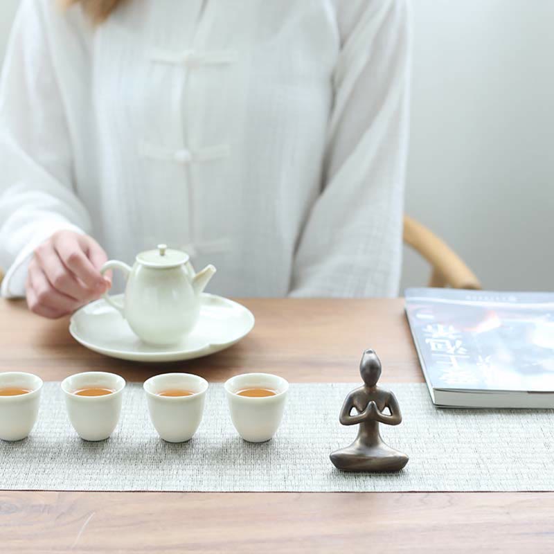 Abstrakte Yoga-Meditationsübung, Keramik, spirituelle Figur, Skulptur, Dekoration - image 11