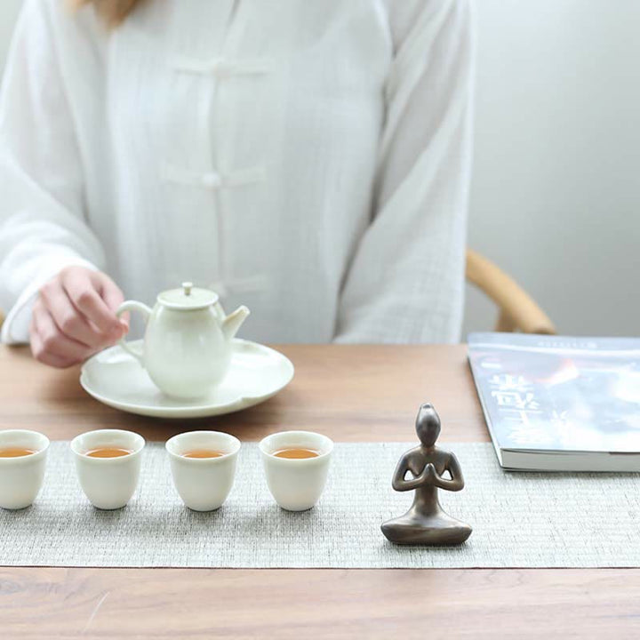 Abstrakte Yoga-Meditationsübung, Keramik, spirituelle Figur, Skulptur, Dekoration - image 11