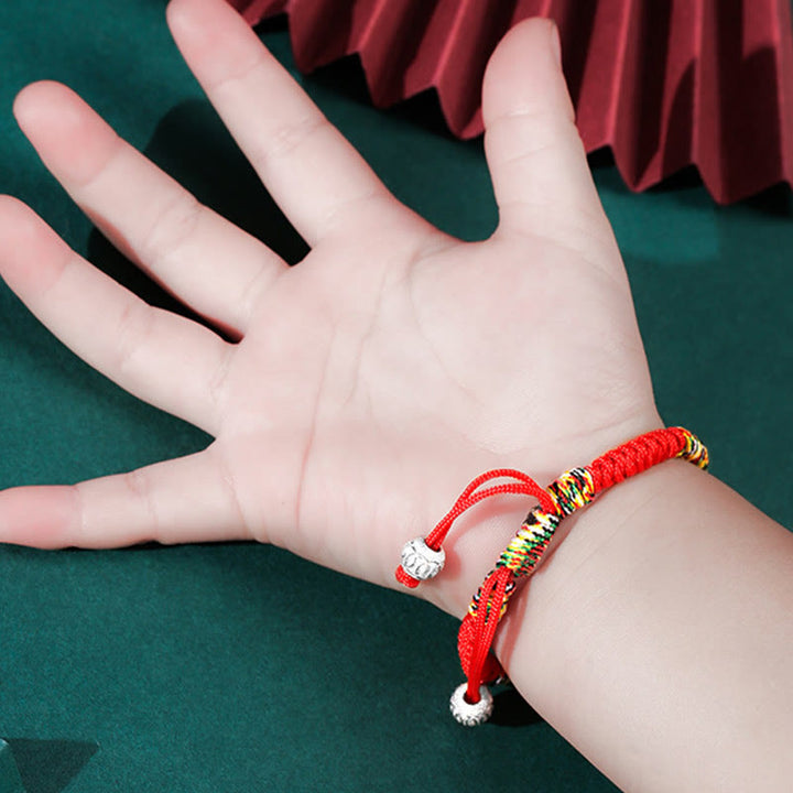 Buddha Stones 925 Sterling Silber King-Kong-Knoten-Armband, mehrfarbig, rote Schnur, Stärke, handgefertigt, geflochten, für Kinder und Kinder - image 5