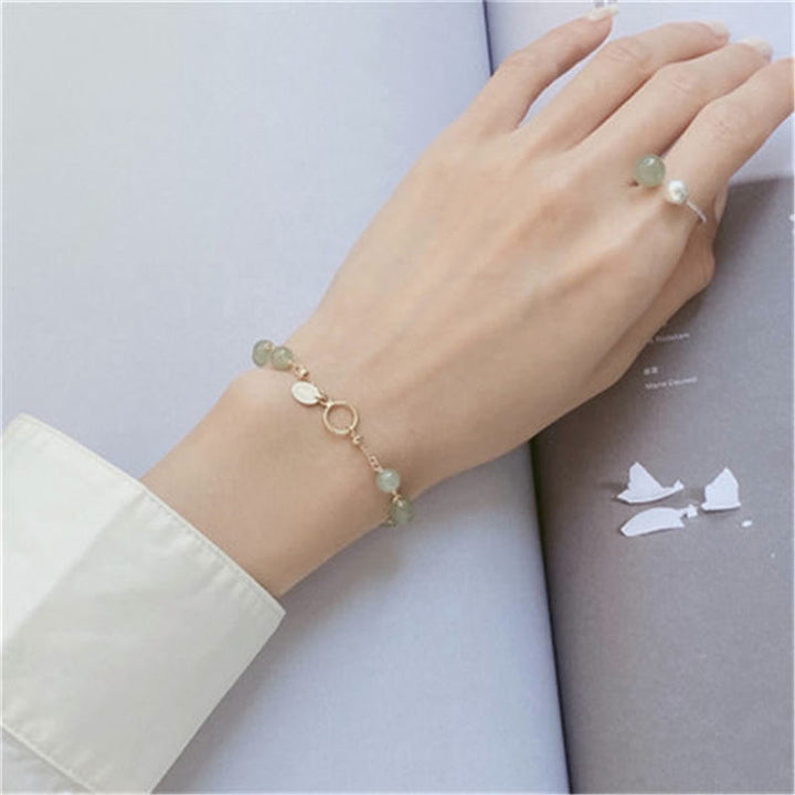 Buddha Stones Einzigartiges Glücksperlenarmband aus natürlicher Hetian-Jade mit 14-karätigem Gold gefüllt - image 4
