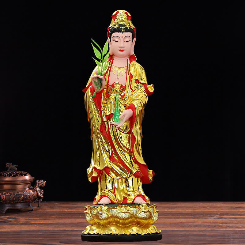 Chenrezig Bodhisattva Avalokitesvara Figur Harmonie Harz Statue Heimdekoration - image 3