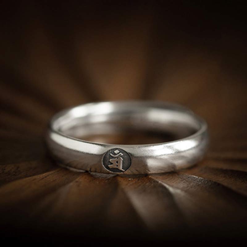 Buddha Stones 925 Sterling Silber Chinesischer Sternzeichen Natal Buddha Segen Paar Ring - image 15