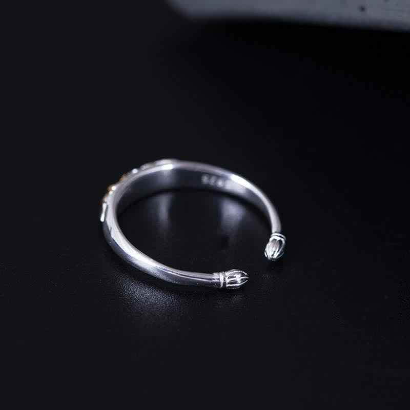 Buddha Stones 925 Sterling Silber Lotusblume Neuanfangsring - image 5