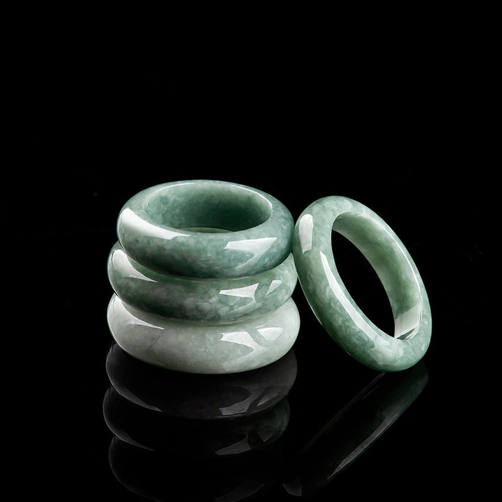 Buddha Stones Natürlicher Jade-Heilring