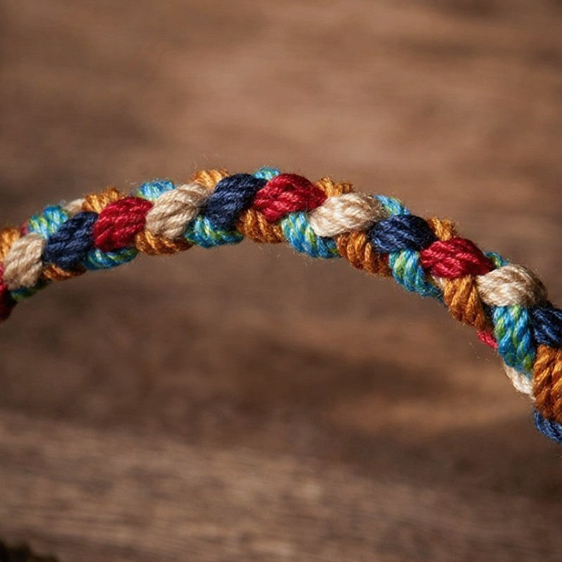 Buddha Stones Handgewebtes, mehrfarbiges tibetisches Glücksseilarmband - image 9