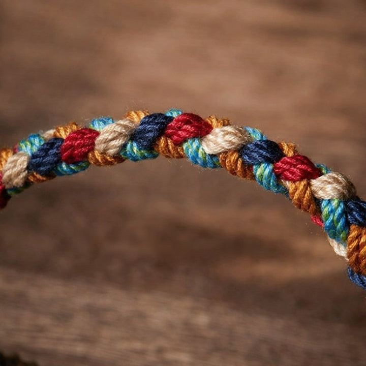 Buddha Stones Handgewebtes, mehrfarbiges tibetisches Glücksseilarmband - image 9
