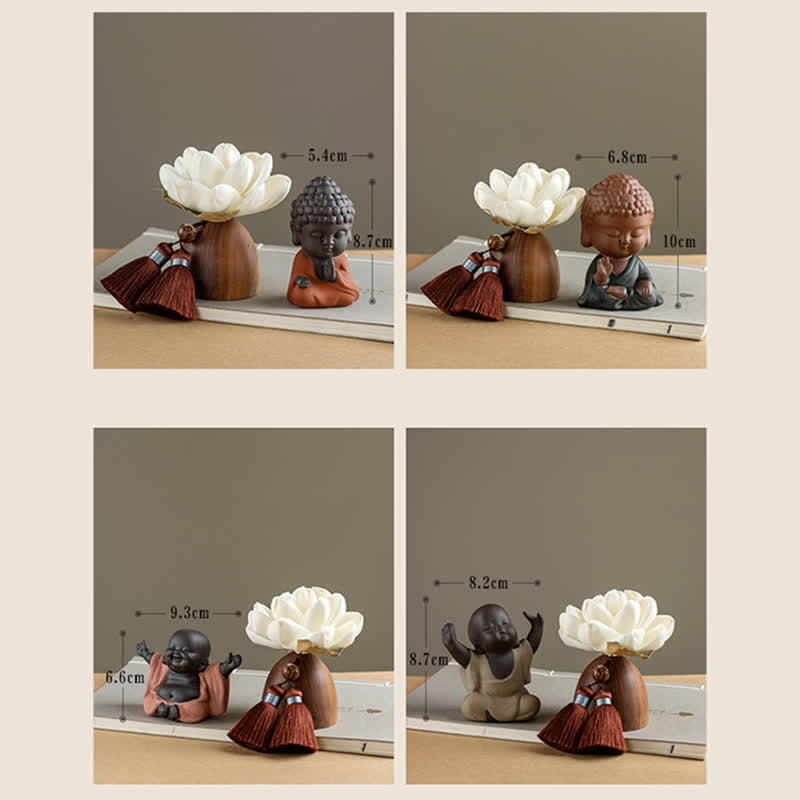 Schwarze Pfirsichholz-Buddha-Blumen-Calm-Cure-Dekorationen - image 25