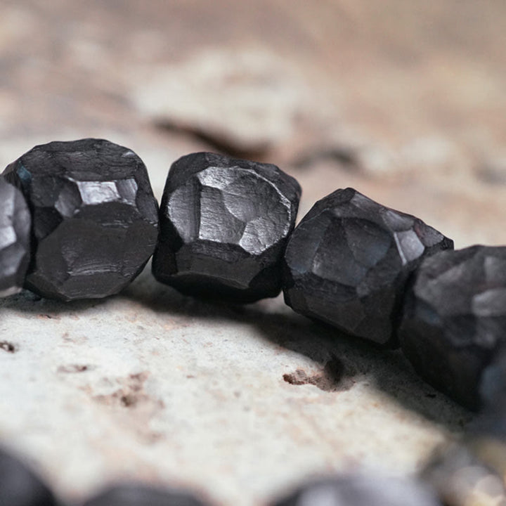 Buddha Stones Armband aus tibetischem Ebenholz und Kupfer mit Friedensquaste - image 9