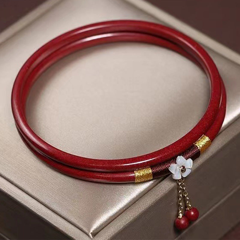 Armreif mit Buddha Stonesn, 2 Stück, Zinnober-Blume, Segen, Charm-Armband - image 1