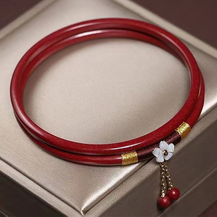 Armreif mit Buddha Stonesn, 2 Stück, Zinnober-Blume, Segen, Charm-Armband - image 1